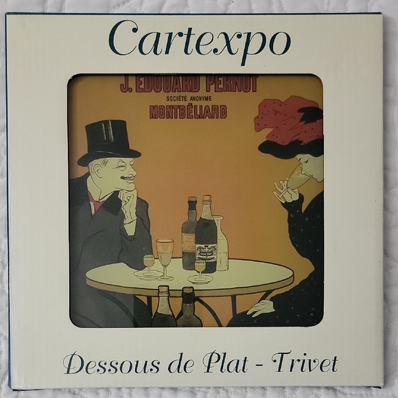 Cartexpo Other - Cartexpo Trivet with Vintage Design PL793 ABSINTHE PERNOT 8 X 8